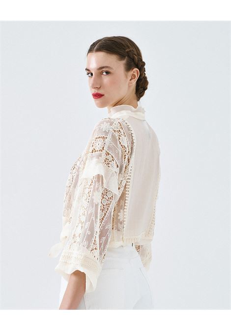 Camicetta con dettagli in pizzo ACCESS fashion | 63-2087-850VANILLA